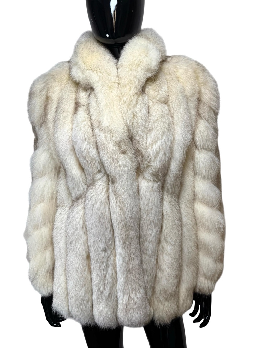 Saga Fox Luxurious Cream Ivory fox Fur Coat Elegant Women's Jacket